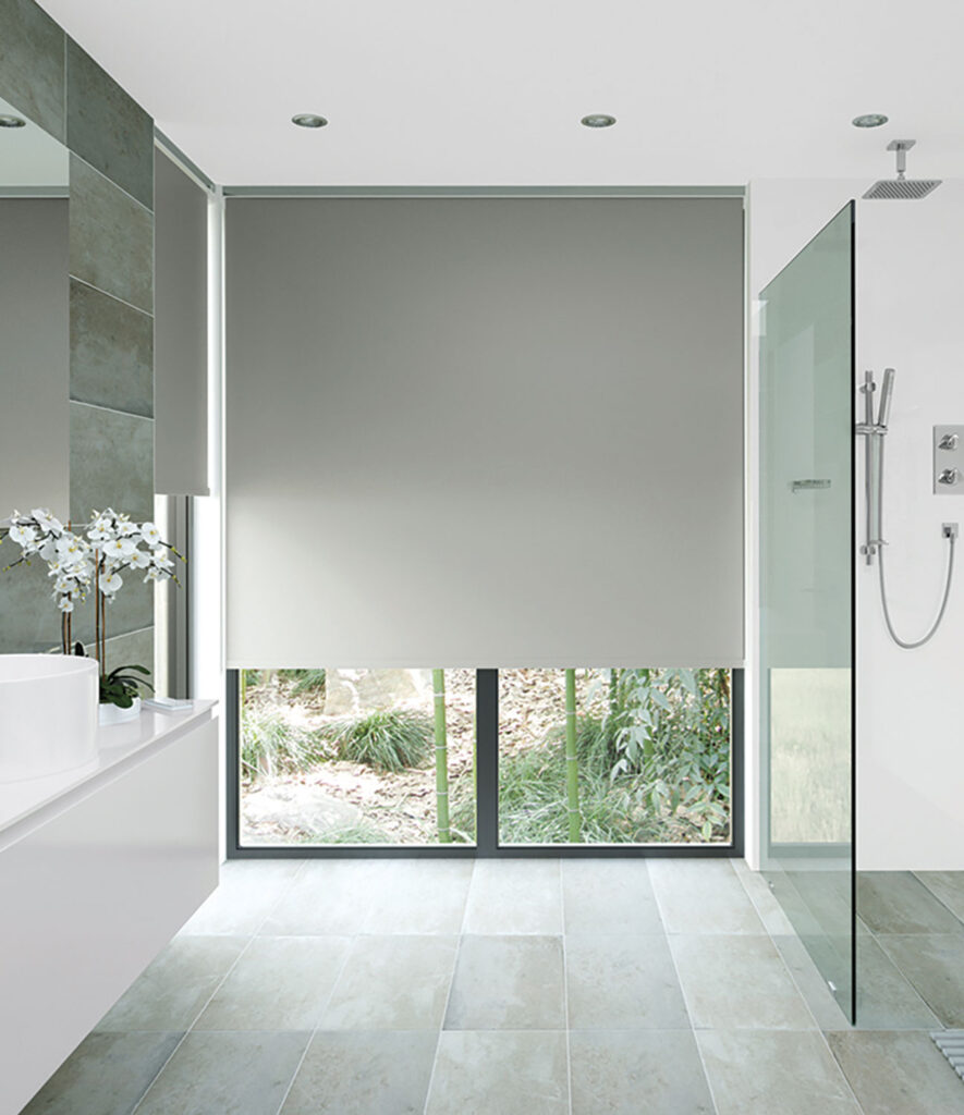 room set image to show how roller blinds are a good idea for bathroom windows 