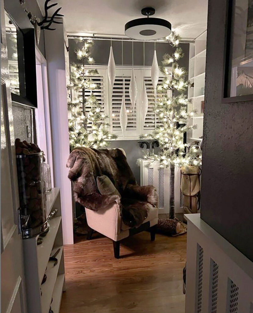 an image taken from instagram showing a blinds direct customer using shutters in their living room 