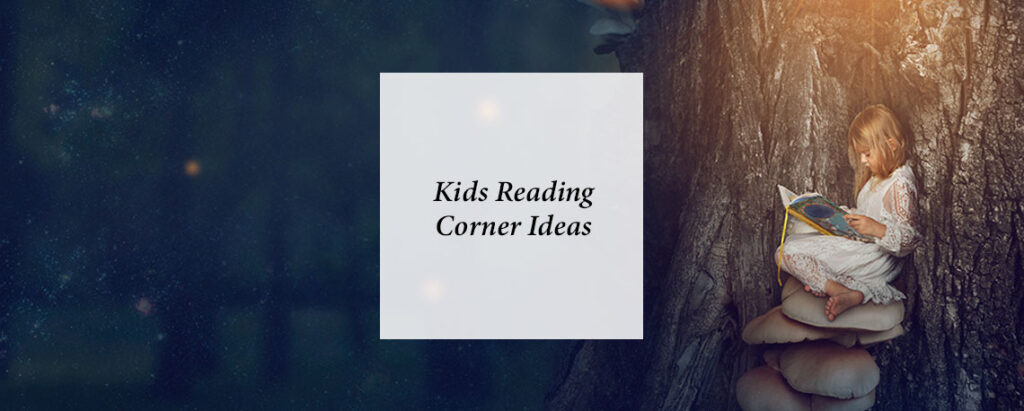 feature image for blog on how to make a kids reading corner