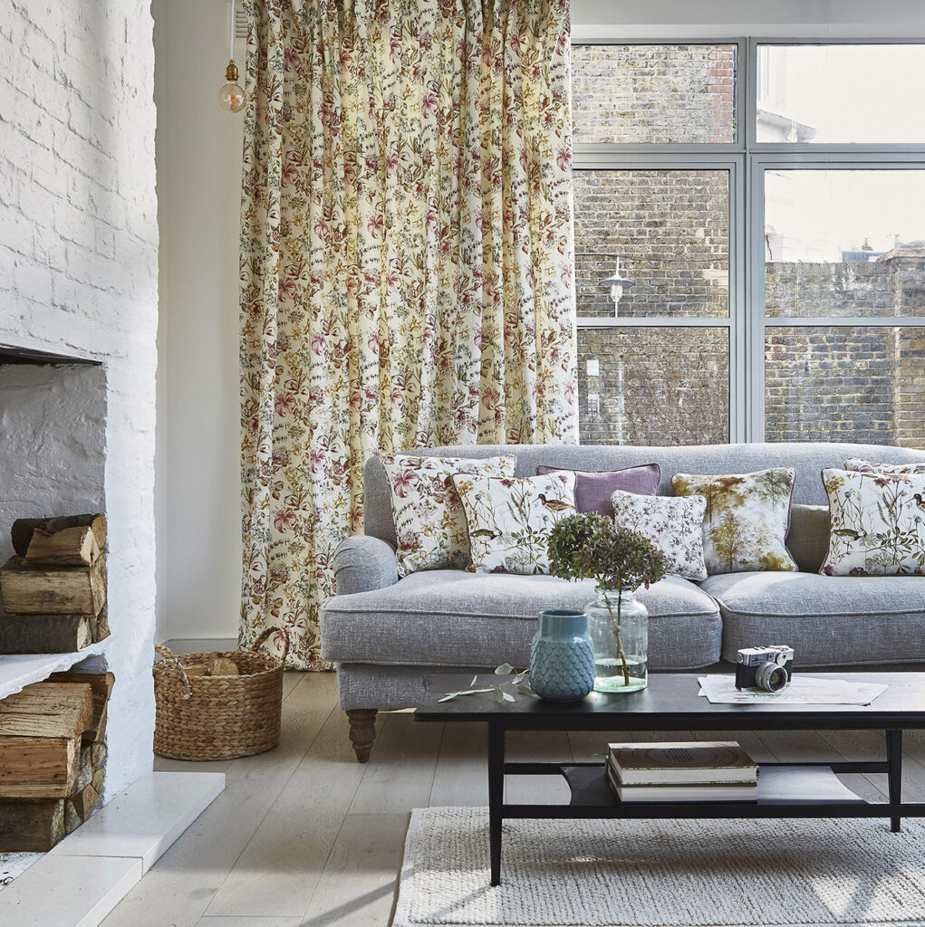 room set image to show example of how to use thermal curtains as insulation for windows