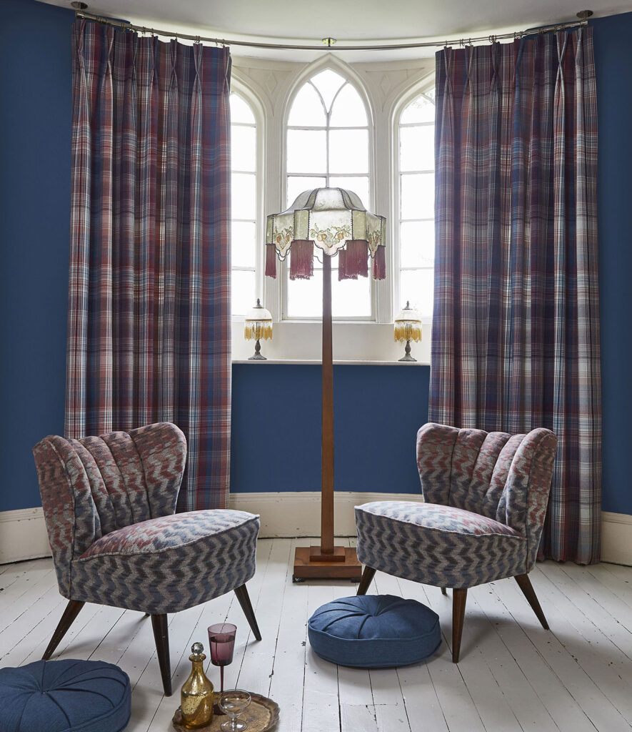 image to show a modern tartan inspired interior room set