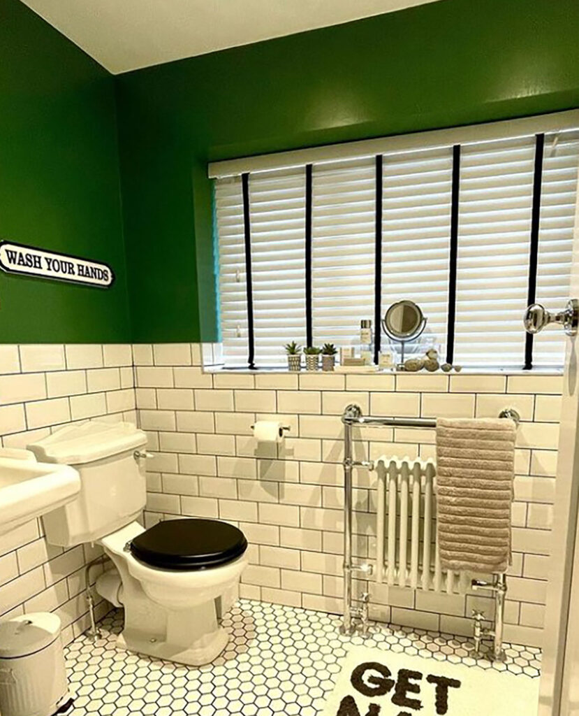 image of green and white bathroom 