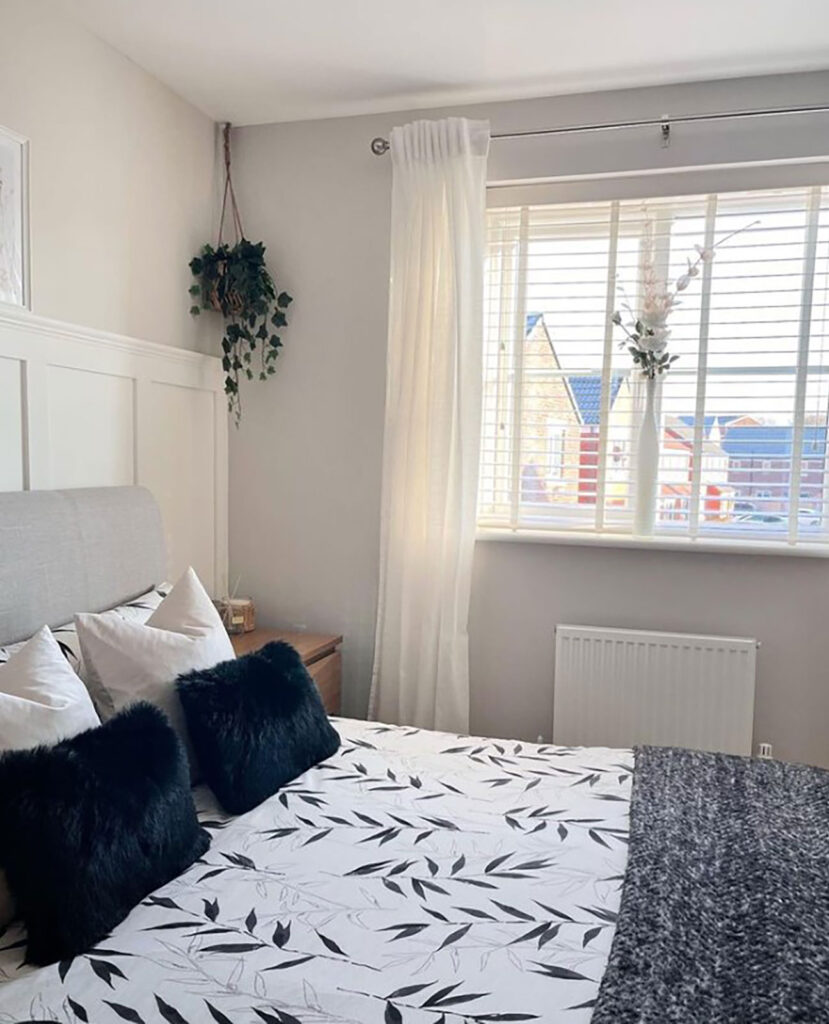 photo of a monochrome bedroom  
