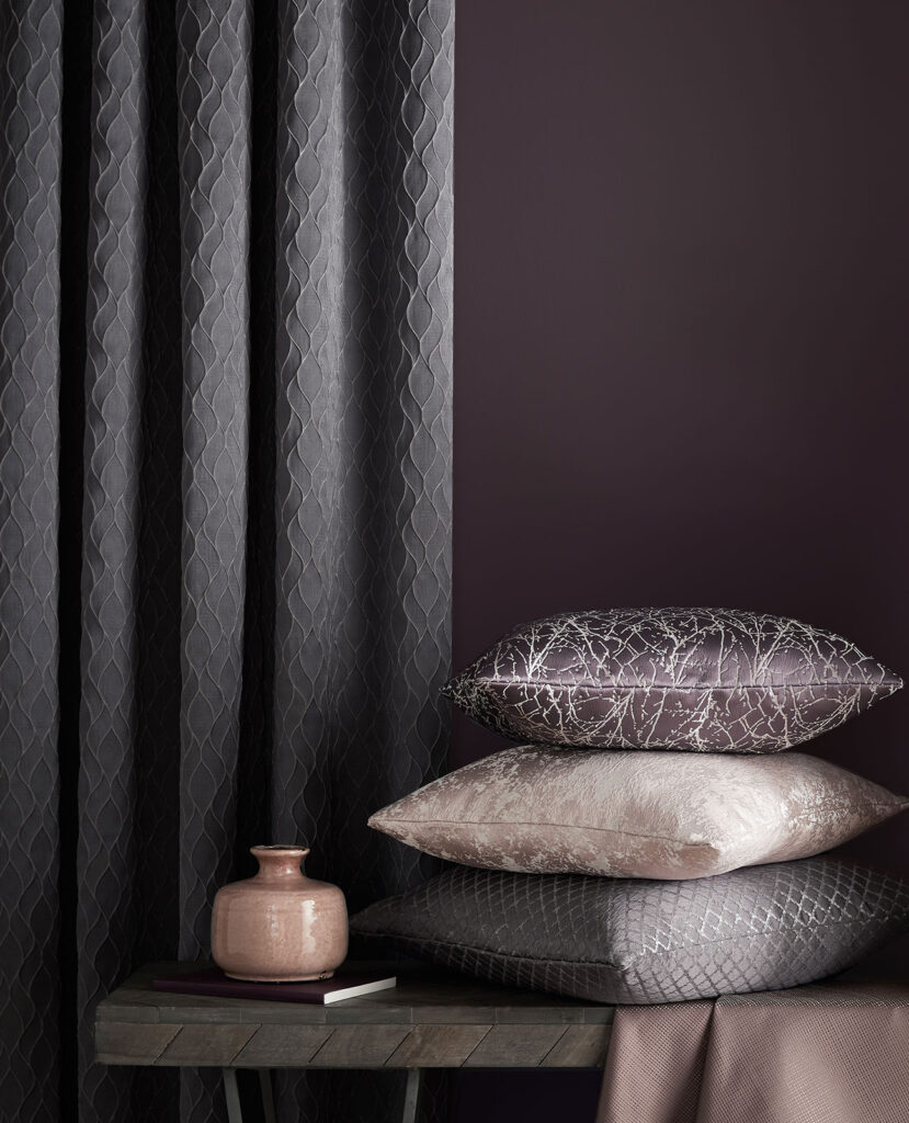 image to show example of how aubergine and grey can work well in interior design 