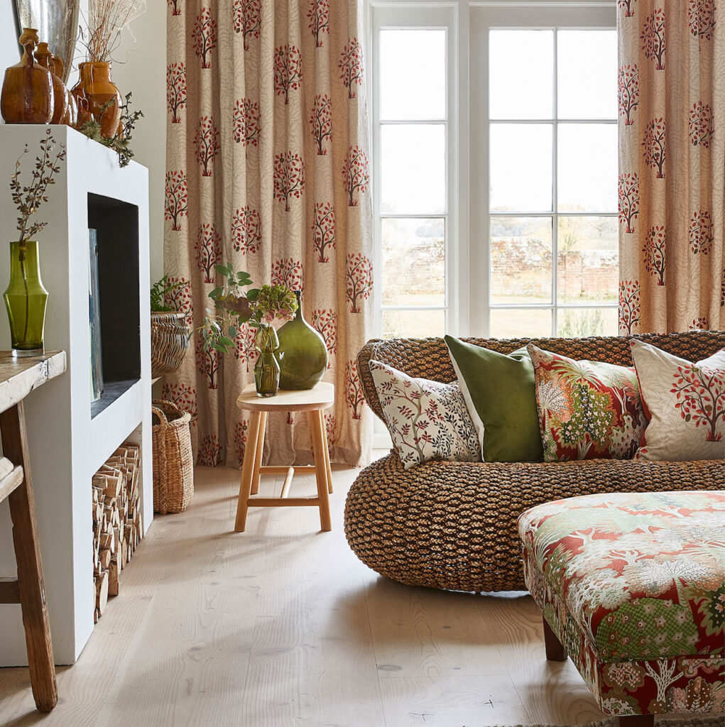 image of a cosy living room with warm colours