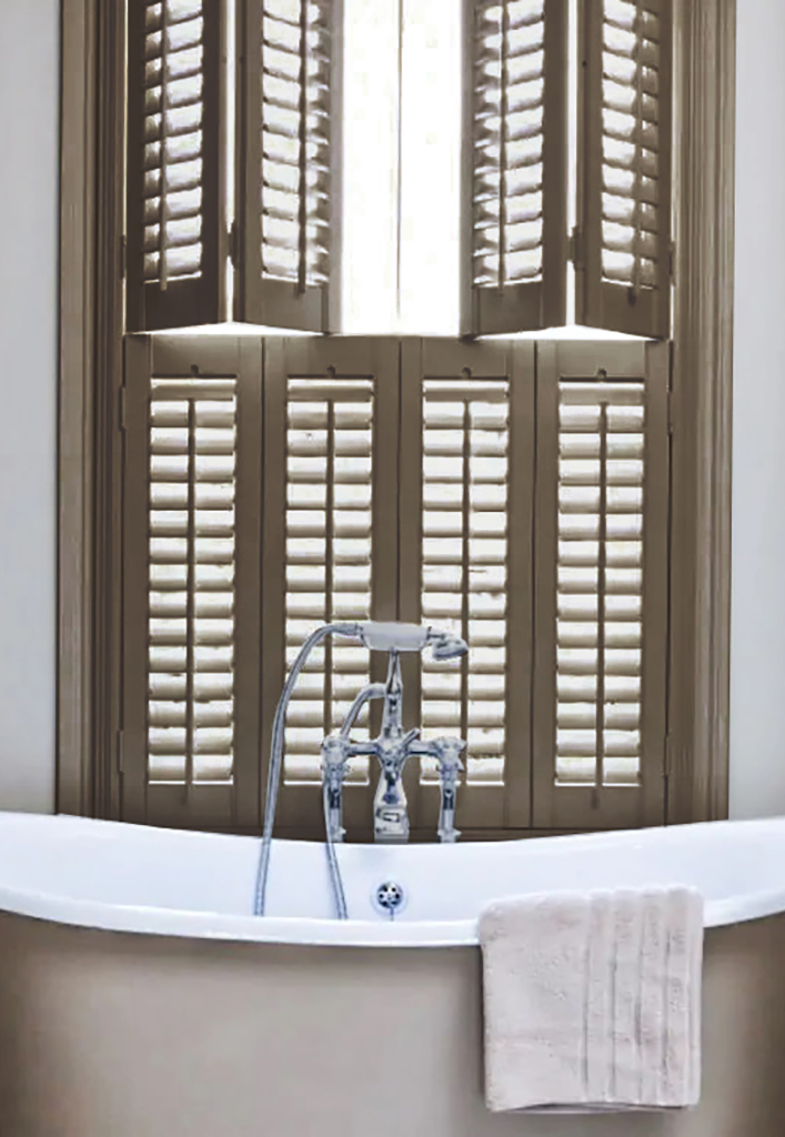 close up image of energy saving shutter blinds in a bathroom 