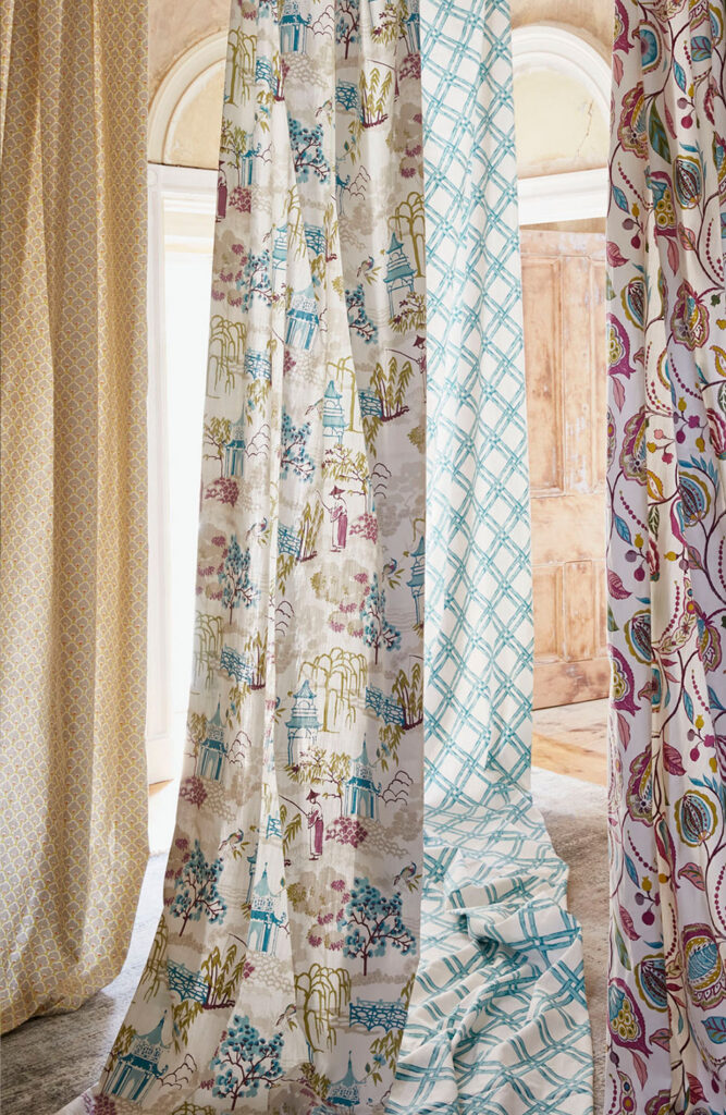 photo to show different types of chinoiserie fabric