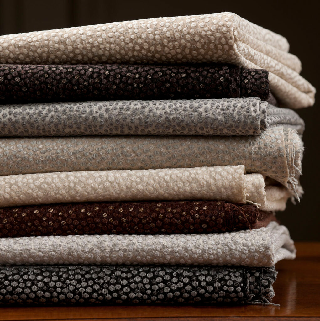 close up image of fabric to show mushroom decor inspiration 