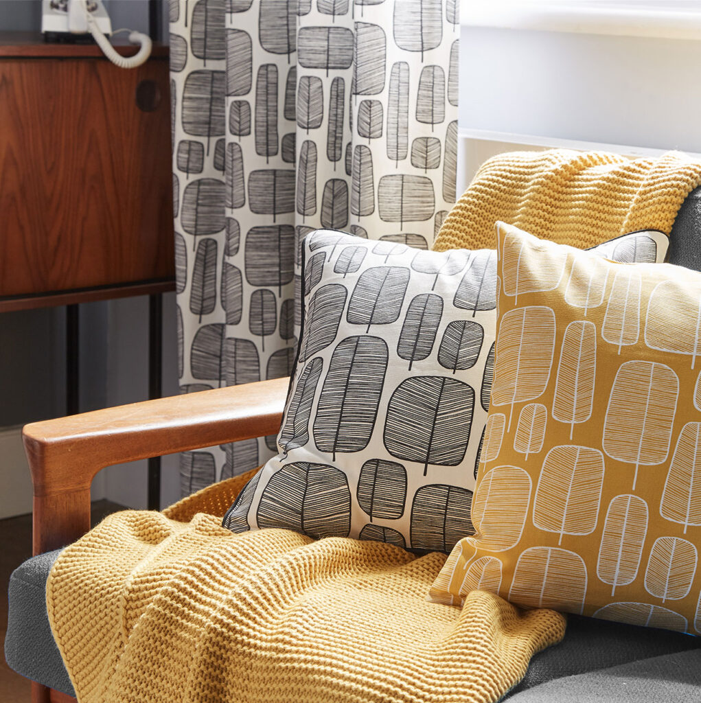 grey and yellow room set living room image