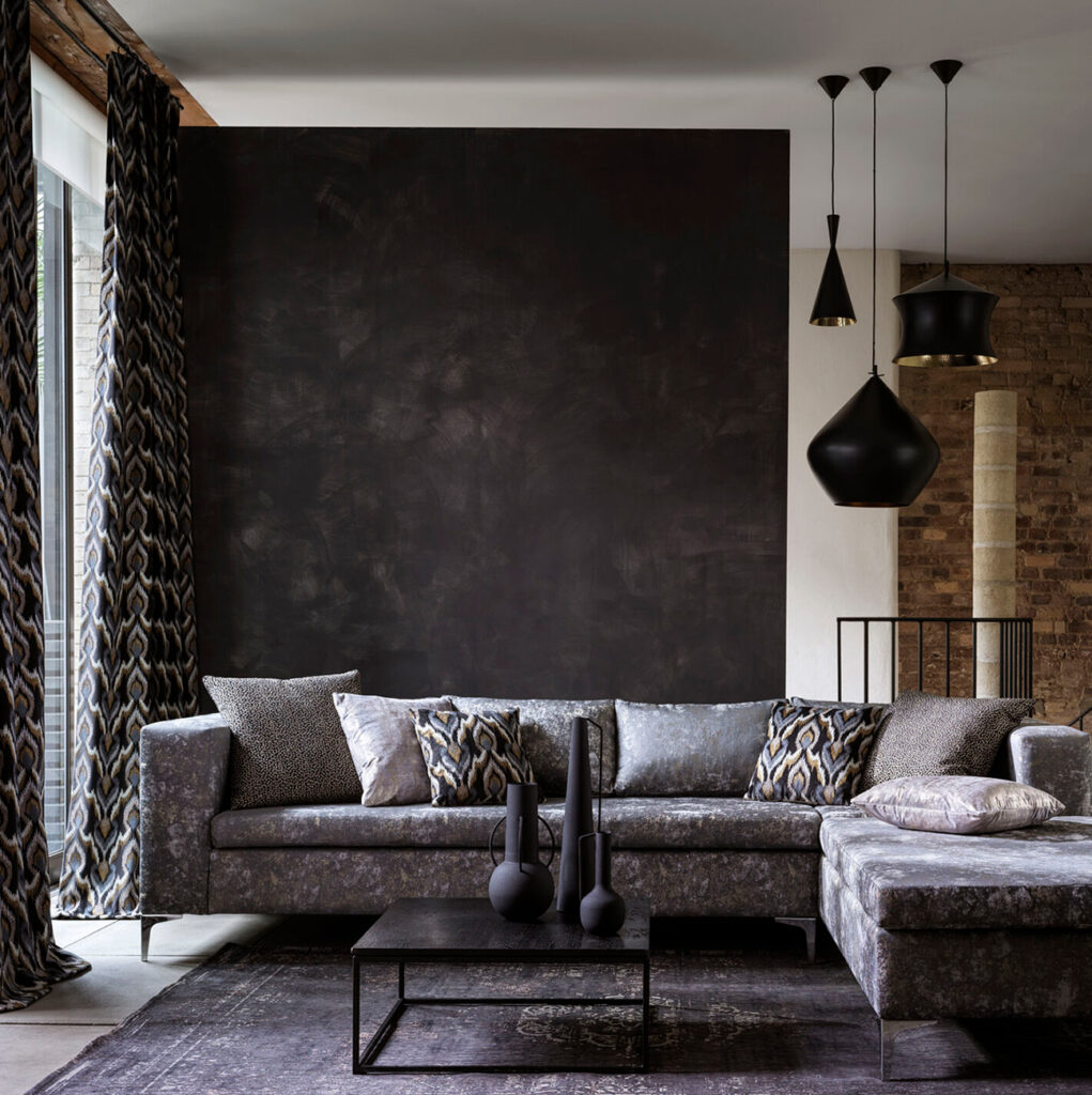 photo of a room set using luxury monochrome interiors 