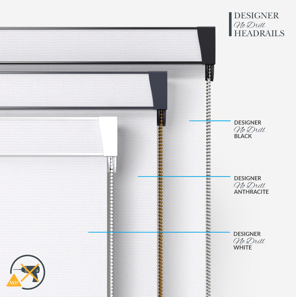 image to show how designer no drill blinds work