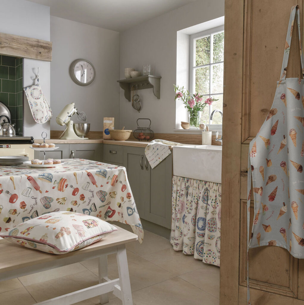 image of kitchen using recycled fabrics  