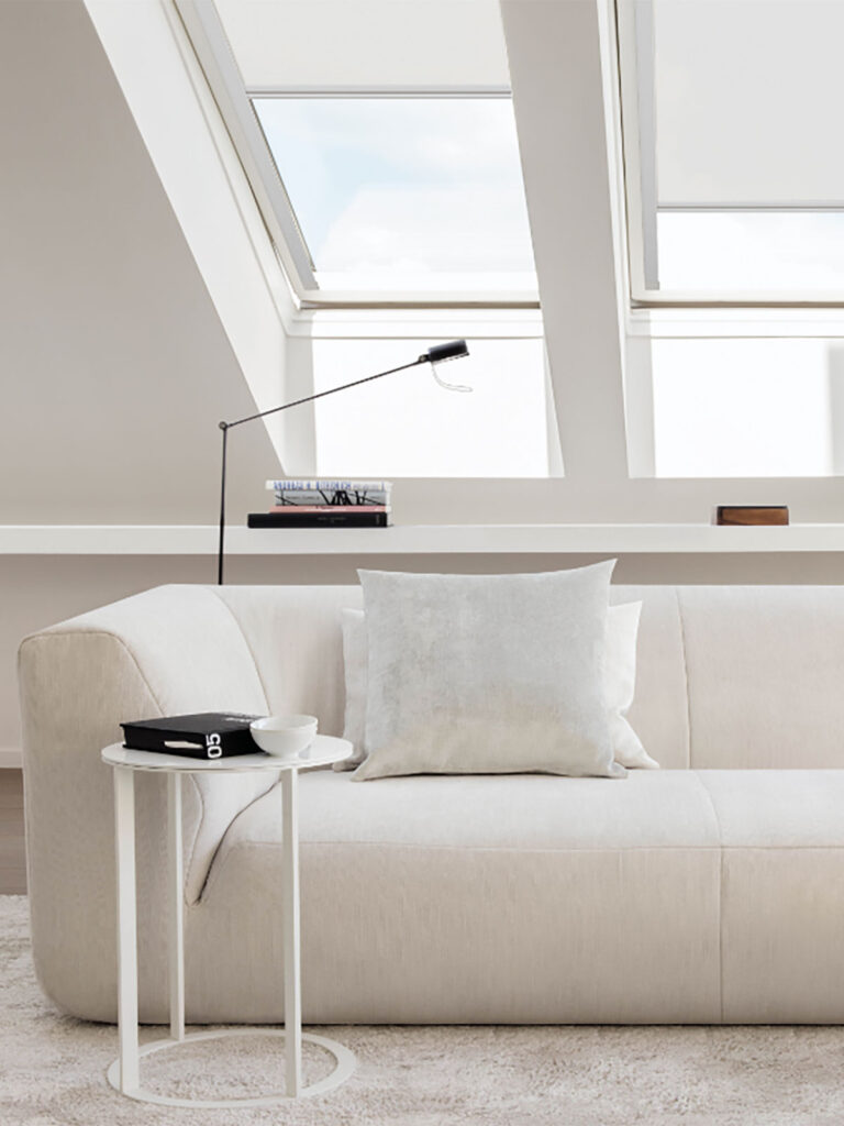 photo of a loft using skylight blinds