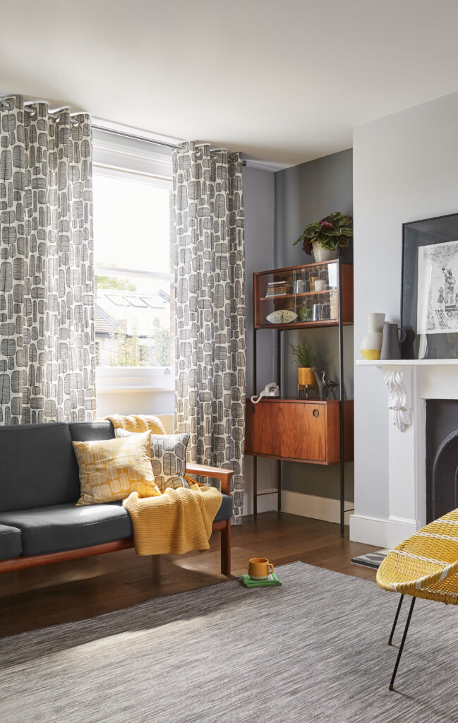 Vintage curtains in a living room