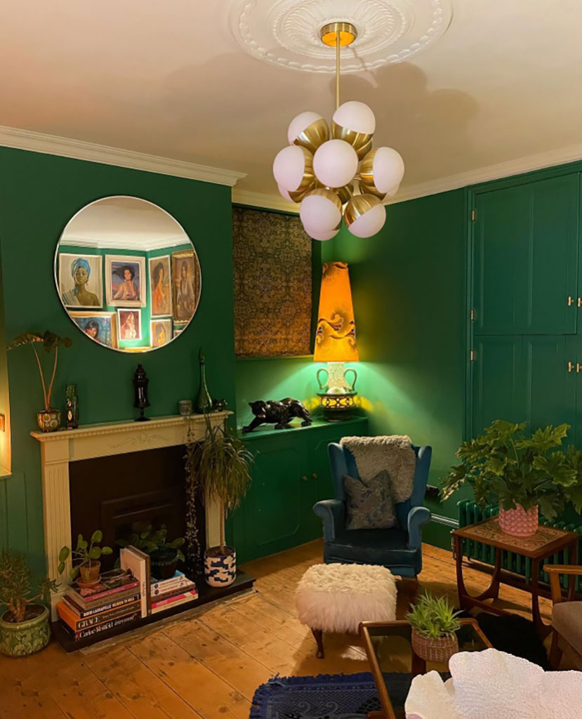 A fashionable green living room from lifeatcapri.