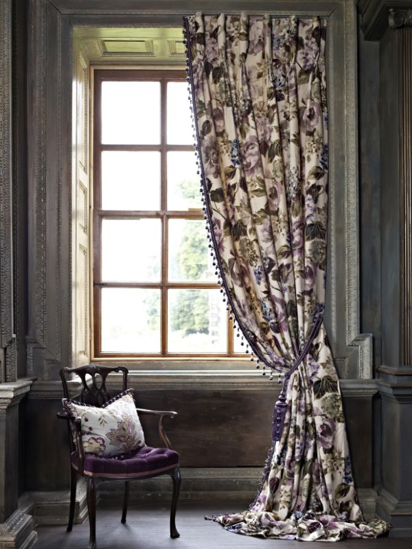 Gothic curtains by a window
