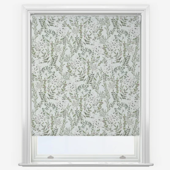 Floral roller blind.