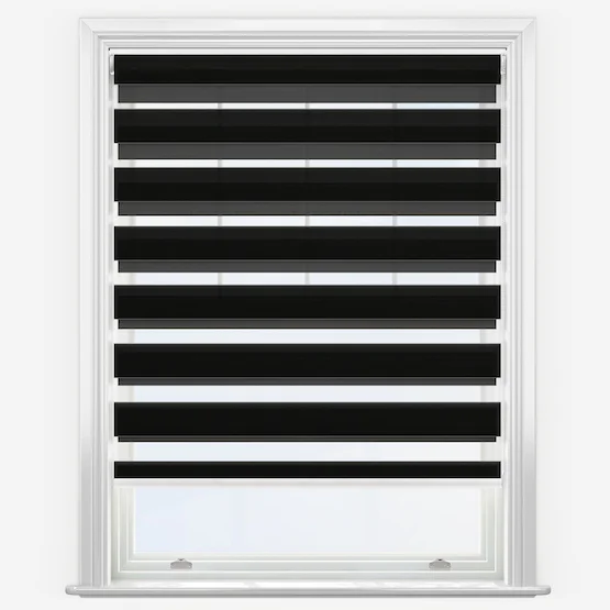 Day and night blind in jet black, touched by design impression.