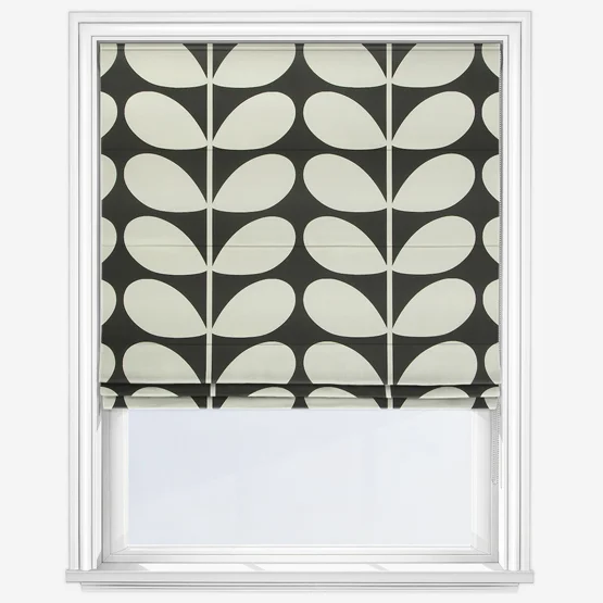 Black and white roman blind Orla Kiely.