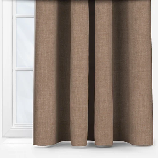 Light brown linen curtain.