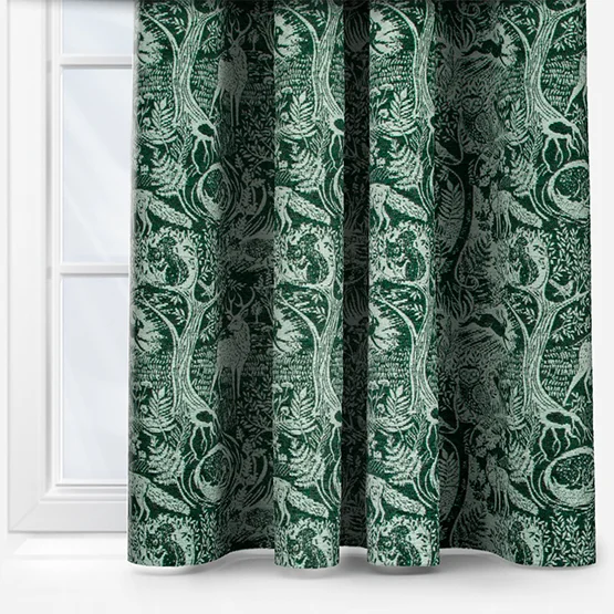 Chenille Emerald Eyelet Ready Made Curtain.